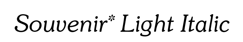 Souvenir* Light Italic font preview