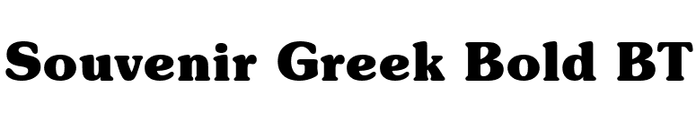 Souvenir Greek Bold BT font preview