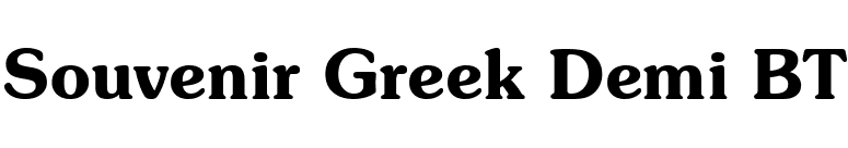 Souvenir Greek Demi BT font preview