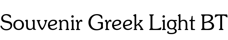 Souvenir Greek Light BT font preview