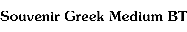 Souvenir Greek Medium BT font preview