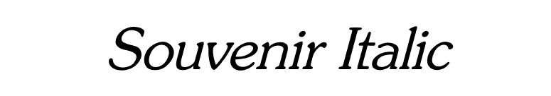 Souvenir Italic font preview
