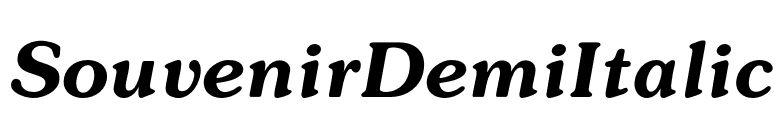 SouvenirDemiItalic font preview