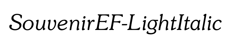 SouvenirEF-LightItalic font preview