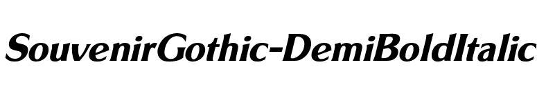 SouvenirGothic-DemiBoldItalic font preview