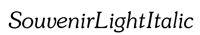 SouvenirLightItalic font preview