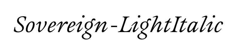 Sovereign-LightItalic font preview