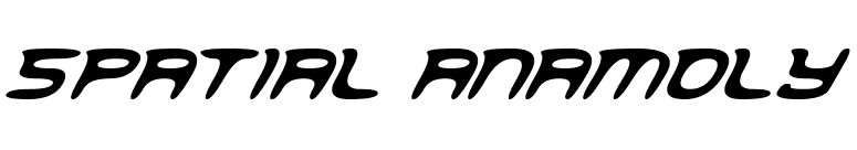 Spatial Anamoly
 font preview