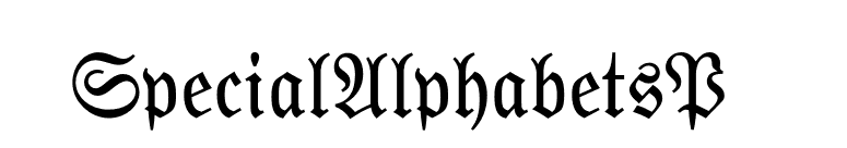 SpecialAlphabetsP02 font preview