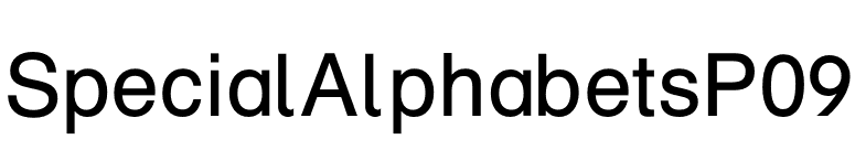 SpecialAlphabetsP09 font preview