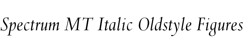 Spectrum MT Italic Oldstyle Figures font preview