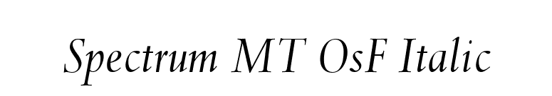 Spectrum MT OsF Italic font preview