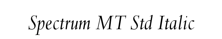 Spectrum MT Std Italic font preview