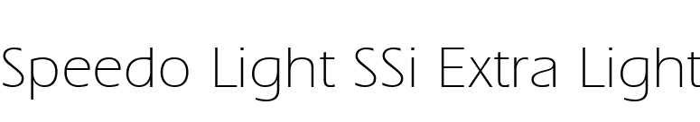 Speedo Light SSi Extra Light font preview