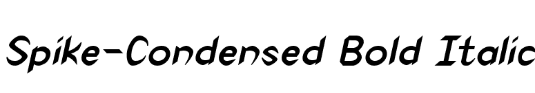 Spike-Condensed Bold Italic font preview