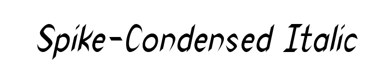 Spike-Condensed Italic font preview