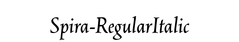 Spira-RegularItalic font preview