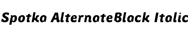 Spotka AlternateBlack Italic font preview