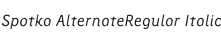 Spotka AlternateRegular Italic font preview