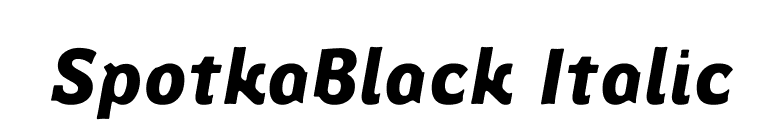 SpotkaBlack Italic font preview