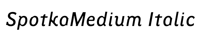 SpotkaMedium Italic font preview
