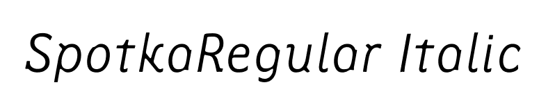 SpotkaRegular Italic font preview