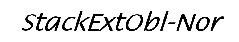 StackExtObl-Nor font preview