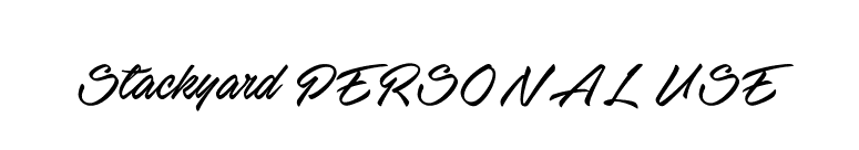 Stackyard PERSONAL USE font preview