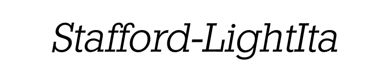 Stafford-LightIta font preview