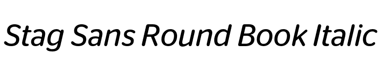 Stag Sans Round Book Italic font preview