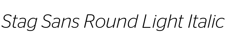 Stag Sans Round Light Italic font preview