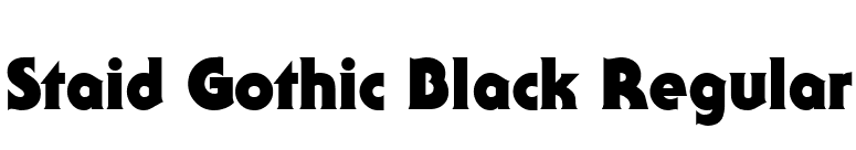 Staid Gothic Black Regular font preview