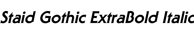 Staid Gothic ExtraBold Italic font preview