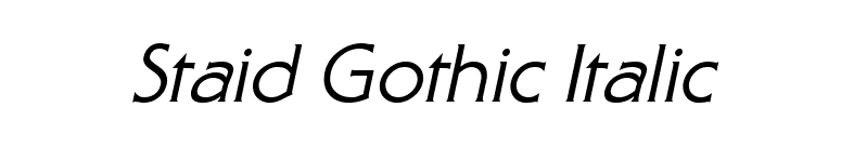 Staid Gothic Italic font preview