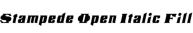 Stampede Open Italic Fill font preview