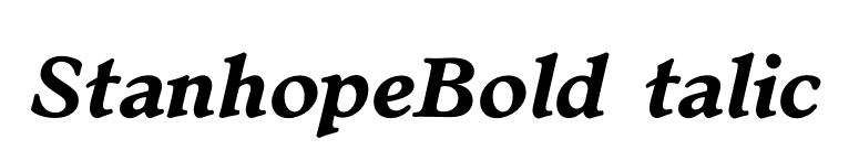 StanhopeBoldItalic font preview