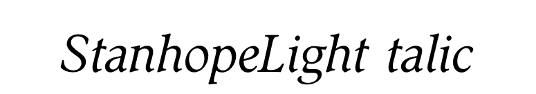 StanhopeLightItalic font preview