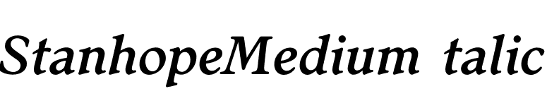 StanhopeMediumItalic font preview