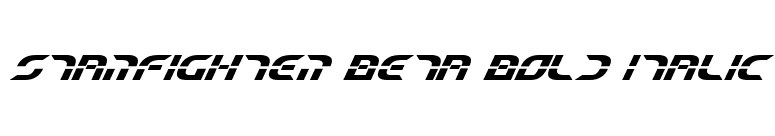 Starfighter Beta Bold Italic font preview