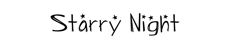 Starry Night font preview