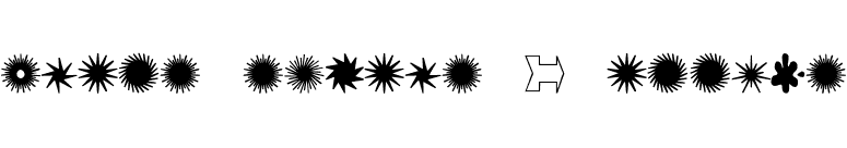 Stars splats & arrows font preview