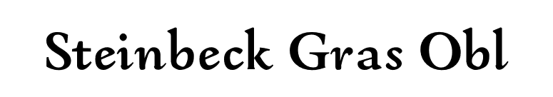 Steinbeck Gras Obl font preview