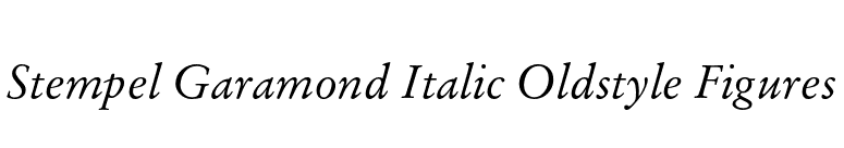Stempel Garamond Italic Oldstyle Figures font preview