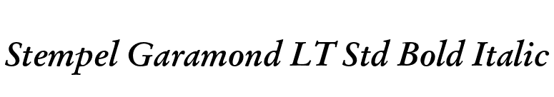 Stempel Garamond LT Std Bold Italic font preview