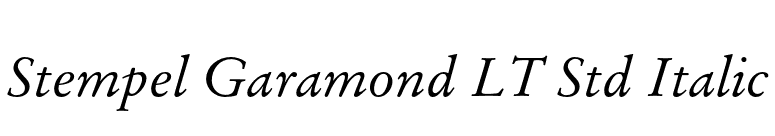 Stempel Garamond LT Std Italic font preview