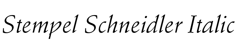 Stempel Schneidler Italic font preview