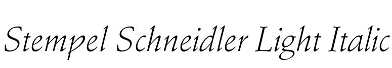 Stempel Schneidler Light Italic font preview