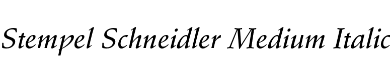 Stempel Schneidler Medium Italic font preview