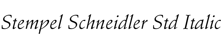 Stempel Schneidler Std Italic font preview