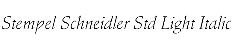 Stempel Schneidler Std Light Italic font preview